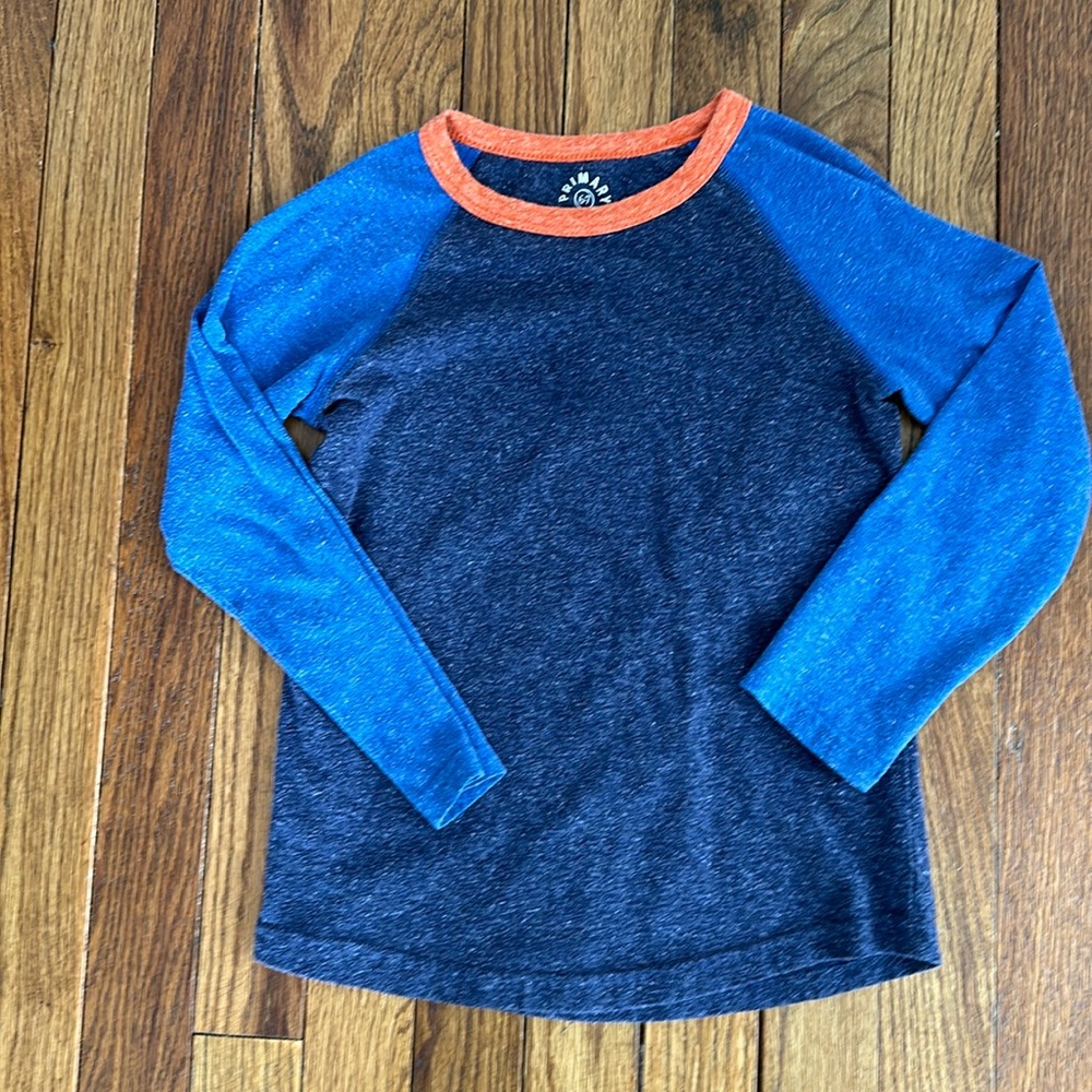 Primary blue raglan long sleeve tee - size 6/7